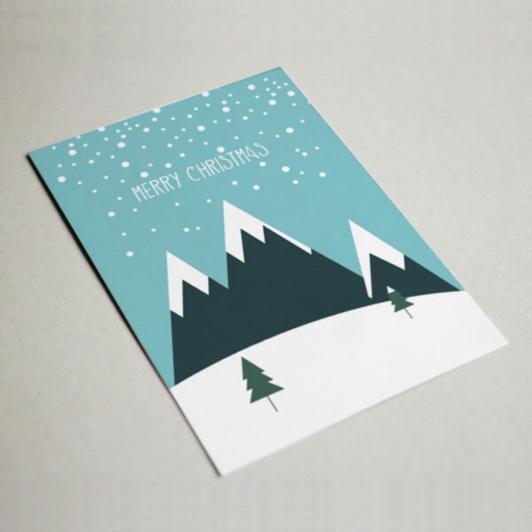 Greeting card foldable - Merry christmas Mountains - Image 2