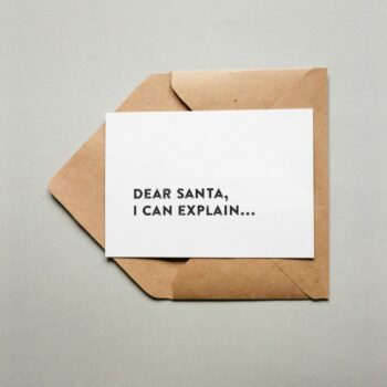 Greeting card foldable - Dear santa, I can explain...
