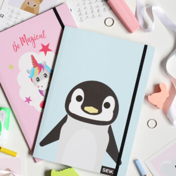 Bullet Journal / Dotted Notebook  be magical unicorn & penguin (2 pcs)