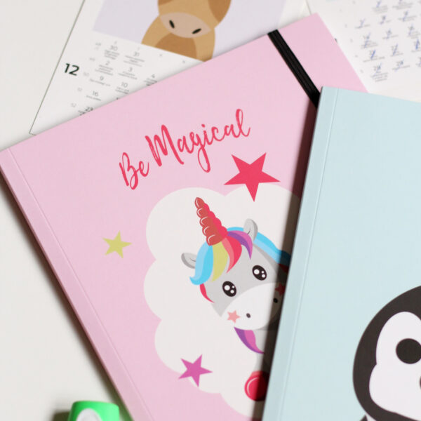Bullet Journal / Dotted Notebook  be magical unicorn & penguin (2 pcs) - Image 4