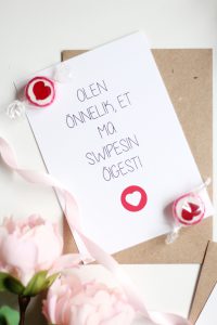Õnnitluskaart volditav - Olen õnnelik, et ma swipesin õigesti