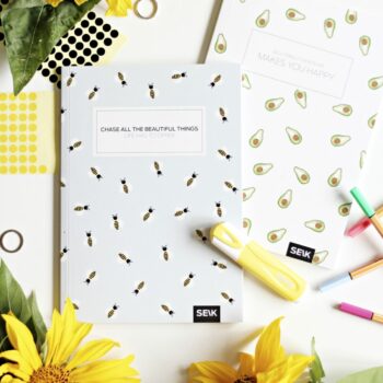 Bullet Journal / Dotted Notebook  Bees & Avocados (2pcs)