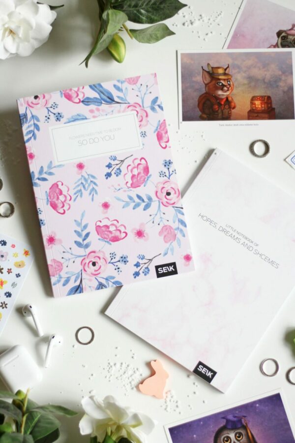 Bullet Journal / Dotted Notebook  Dreams & Blossoms (2pcs) - Image 4