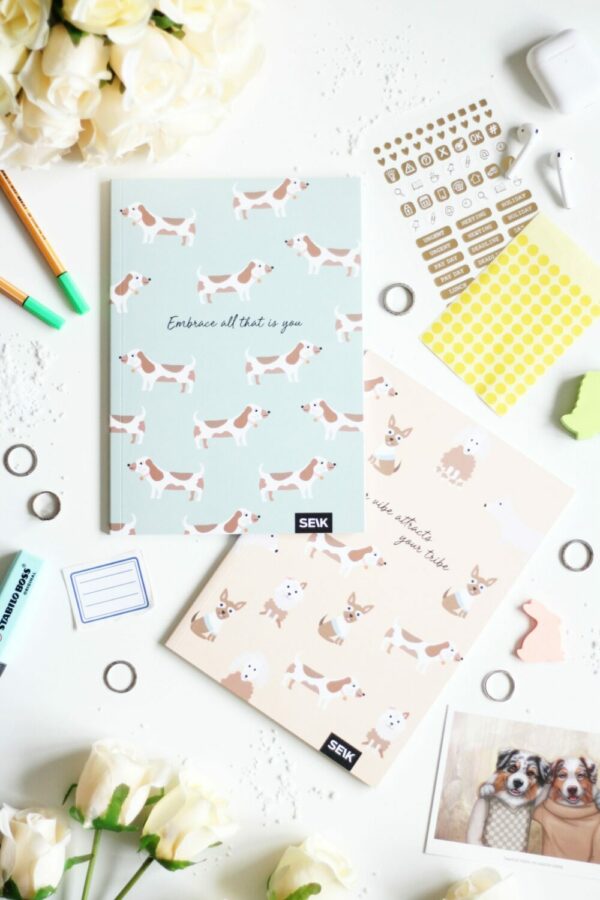 Bullet Journal / Dotted Notebook  Dogs & Puppies (2pcs)