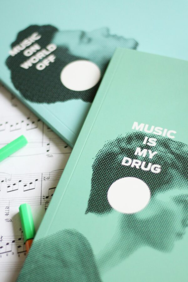 Bullet Journal / Dotted Notebook  Music on & Music is (2 pcs ) - Image 3