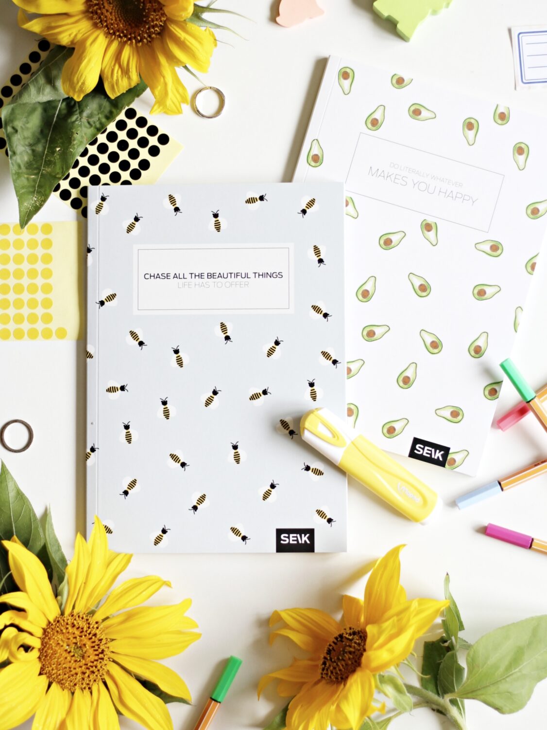 Bullet Journal / Dotted Notebook  Bees & Avocados (2pcs)