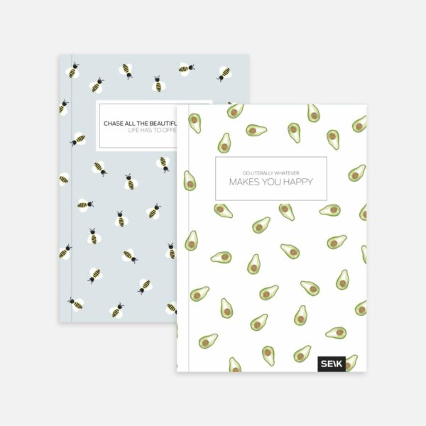 Bullet Journal / Dotted Notebook  Bees & Avocados (2pcs) - Image 2