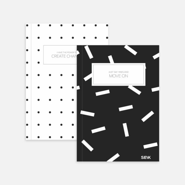 Bullet Journal / Dotted Notebook  black and white (2pcs) - Image 2