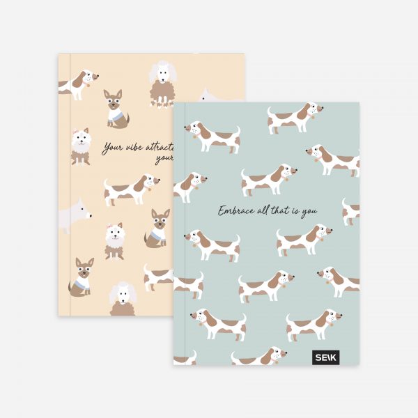 Bullet Journal / Dotted Notebook  Dogs & Puppies (2pcs) - Image 2