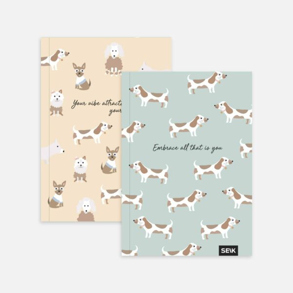 Bullet Journal / Dotted Notebook  Dogs & Puppies (2pcs) - Image 2