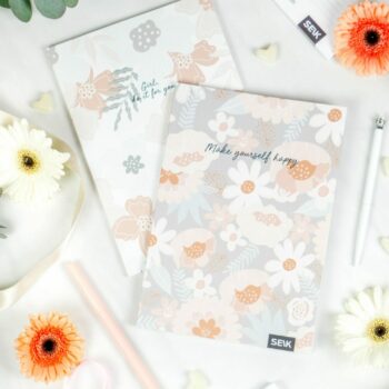 Bullet Journal / Dotted Notebook girl, make yourself happy (2 pcs)