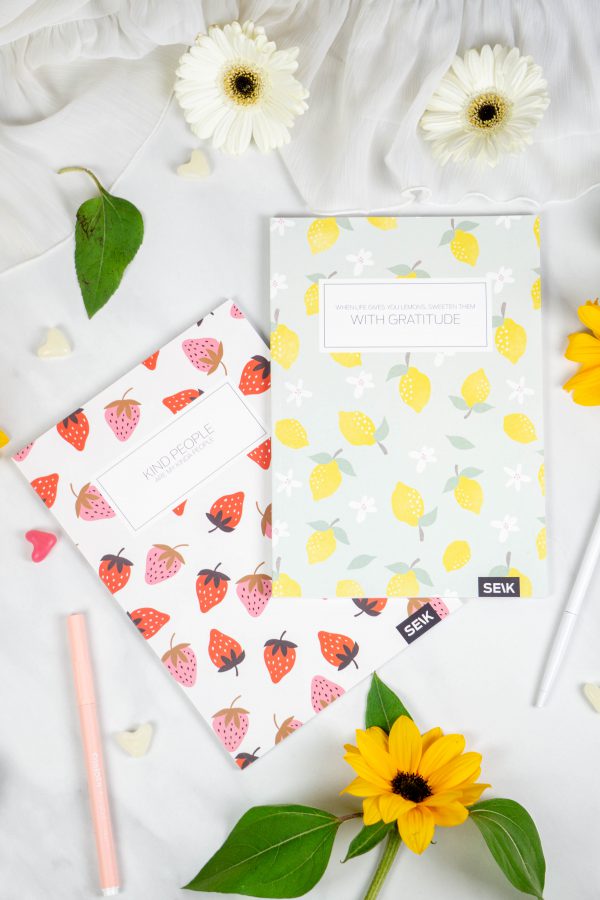 Bullet Journal / Dotted Notebook strawberries & lemons (2 pcs)