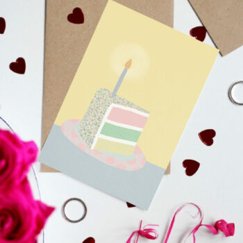 Greeting card foldable - Slice of Cake