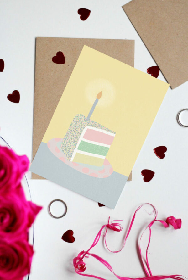 Greeting card foldable - Slice of Cake