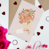 Greeting card foldable - Pink Bouquet