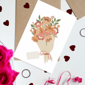 Greeting card foldable - White Bouquet