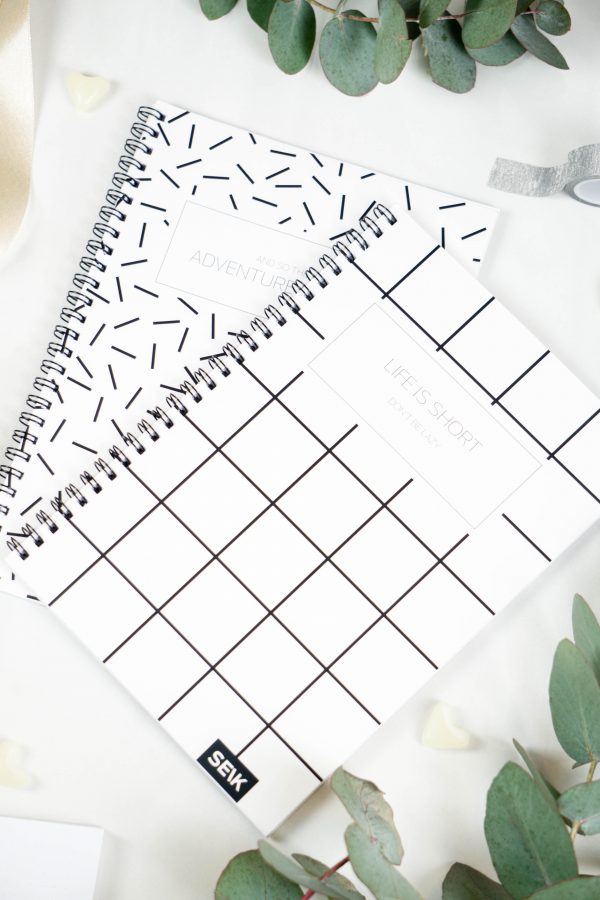 Bullet Journal / Dotted Notebook with spiral binding - Life is short, dont be lazy