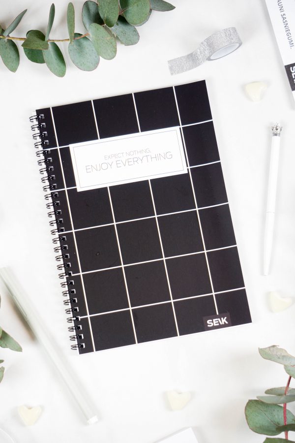 Bullet Journal / Dotted Notebook with spiral binding - Expect nothing, enjoy everything