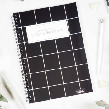 Bullet Journal / Dotted Notebook with spiral binding - Expect nothing, enjoy everything