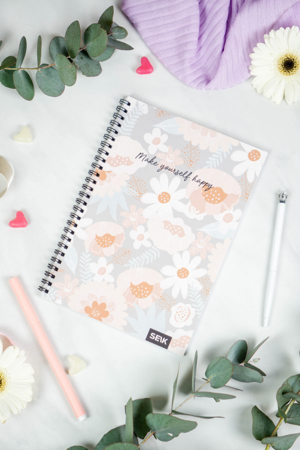 Bullet Journal / Dotted Notebook with spiral binding - Make yourself happy