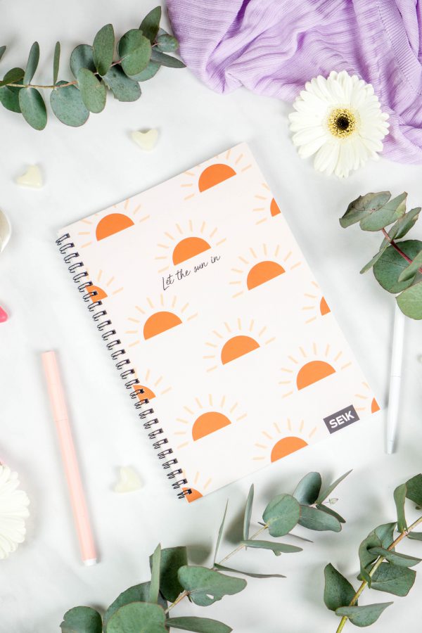 Bullet Journal / Dotted Notebook with spiral binding -  Let the sun in