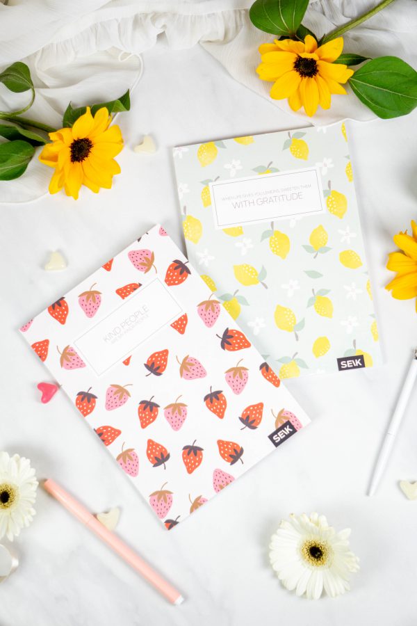 Bullet Journal / Dotted Notebook  strawberries & lemons (2pcs) - Image 2