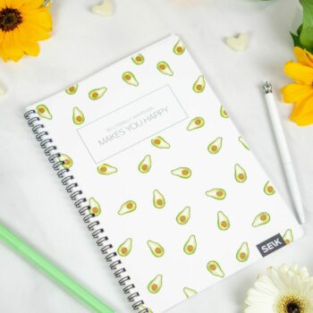 Bullet Journal / Dotted Notebook with spiral binding - Avocados