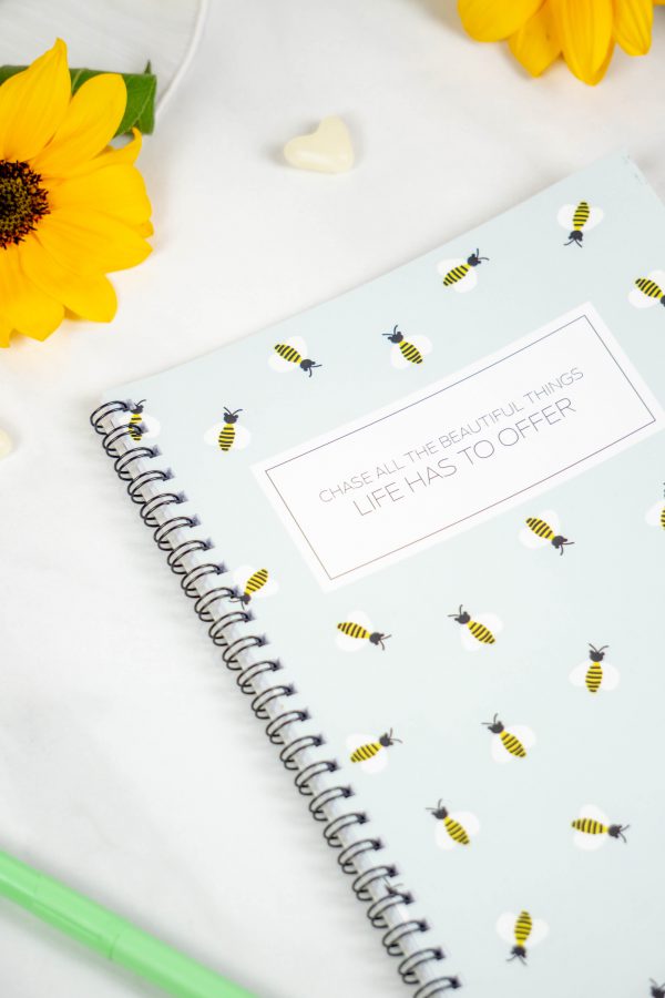 Bullet Journal / Dotted Notebook with spiral binding - Bees - Image 4