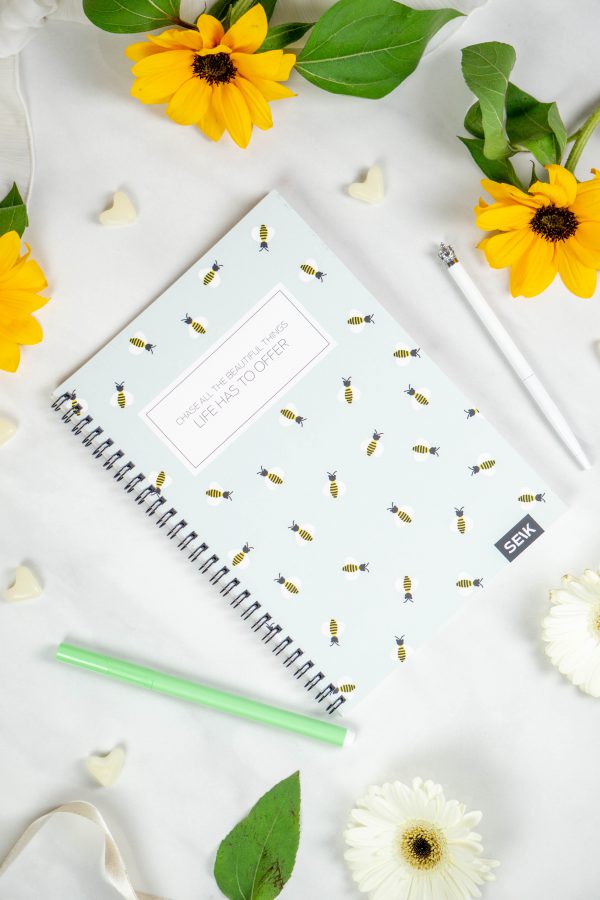 Bullet Journal / Dotted Notebook with spiral binding - Bees - Image 3