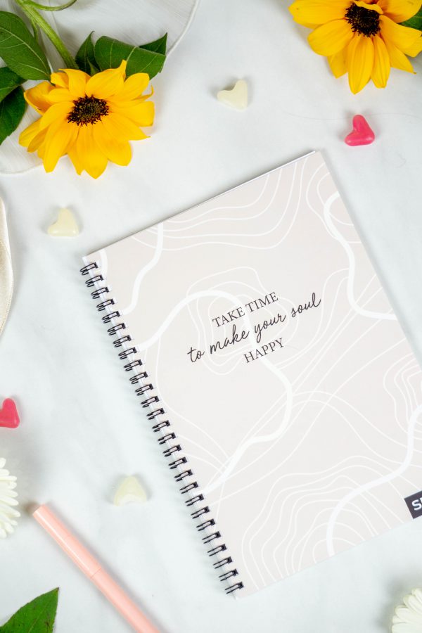 Bullet Journal / Dotted Notebook with spiral binding - Take time to make your soul happy - Image 2