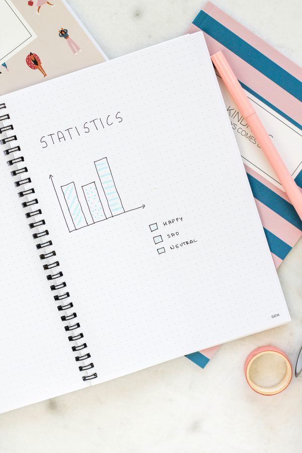Bullet Journal / Dotted Notebook with spiral binding - Strawberries - Image 4