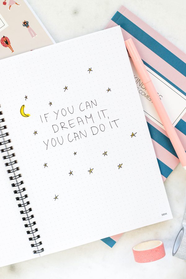 Bullet Journal / Dotted Notebook with spiral binding - Strawberries - Image 3