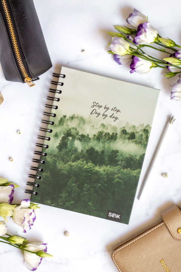 Bullet Journal / Dotted Notebook hard cover spiral binding - Forest