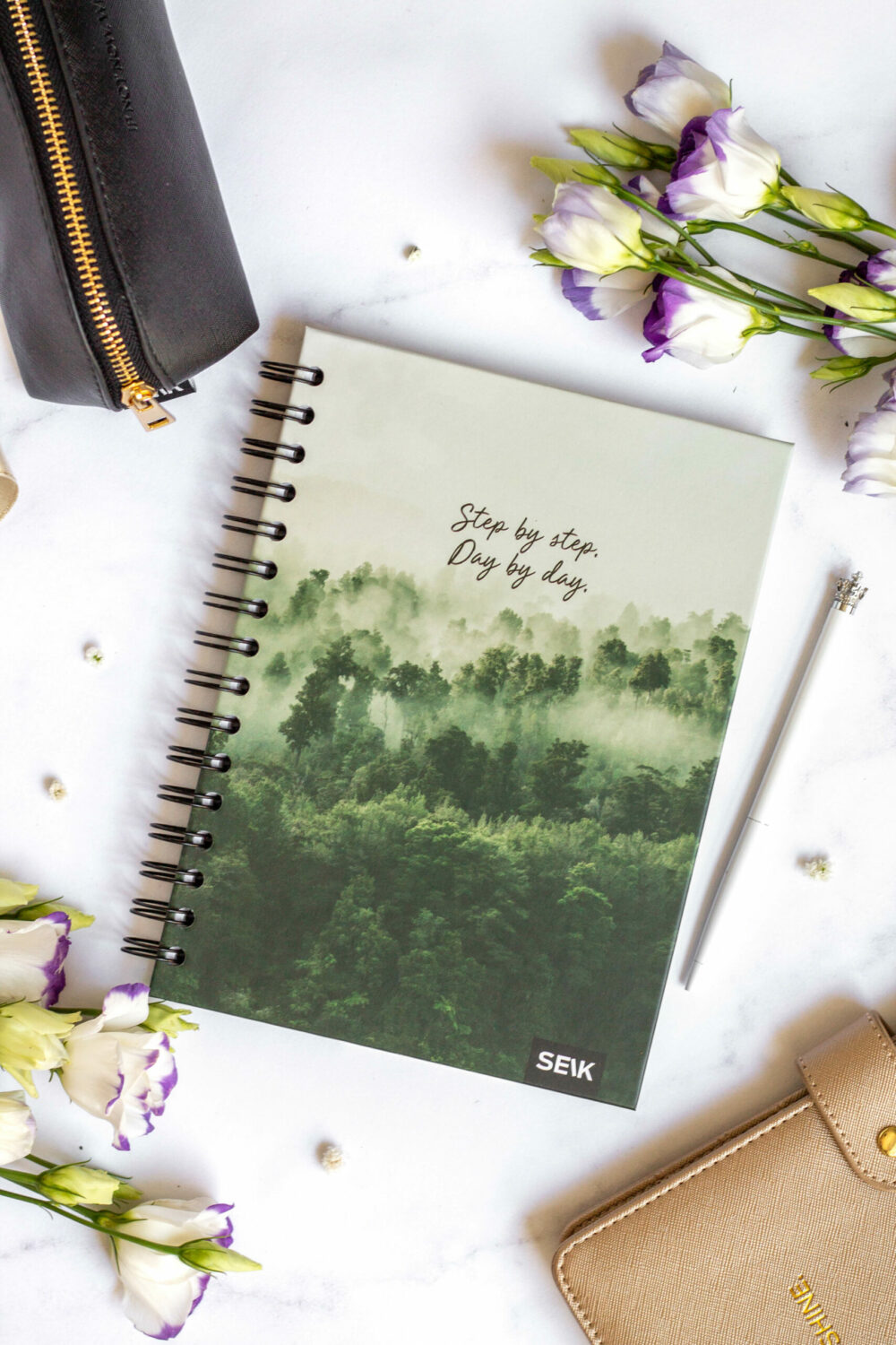 Bullet Journal / Dotted Notebook hard cover spiral binding - Forest
