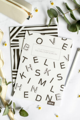 Squared and lined notebook Black & White (2 stk)