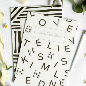 Squared and lined notebook Black & White (2 stk)