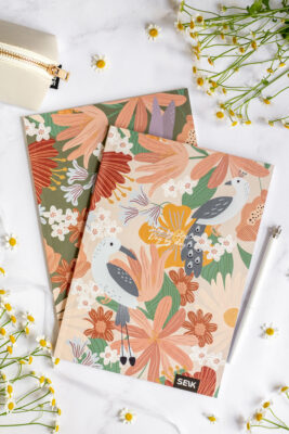 Squared and lined notebook Jungle & Birdies (2 stk)