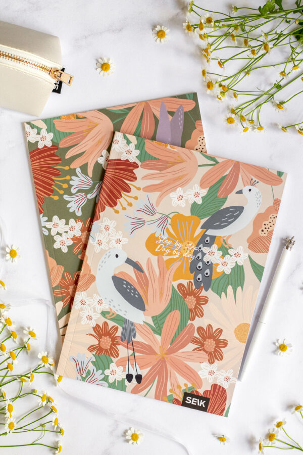 Squared and lined notebook Jungle & Birdies (2 stk)