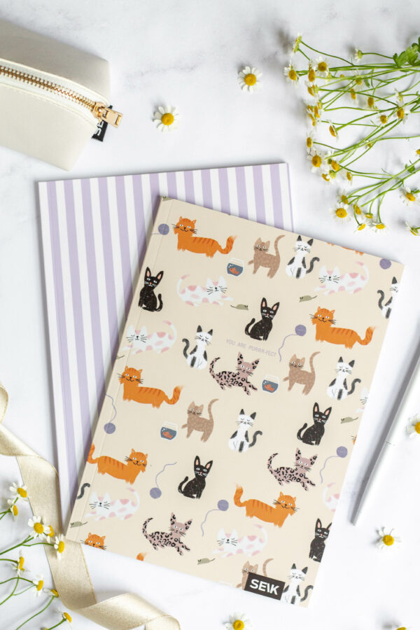 Squared and lined notebook Kitties & Happiness (2 stk) - Image 2