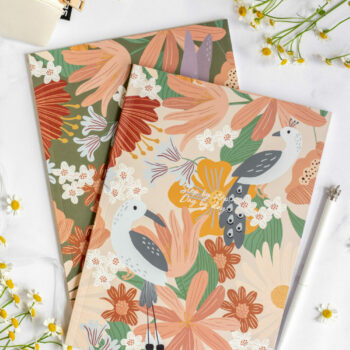 Squared and lined notebook Jungle & Birdies (2 stk)