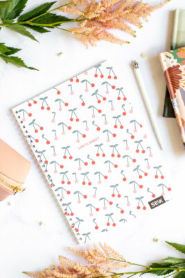 Bullet Journal / Dotted Notebook with spiral binding  - Cherries