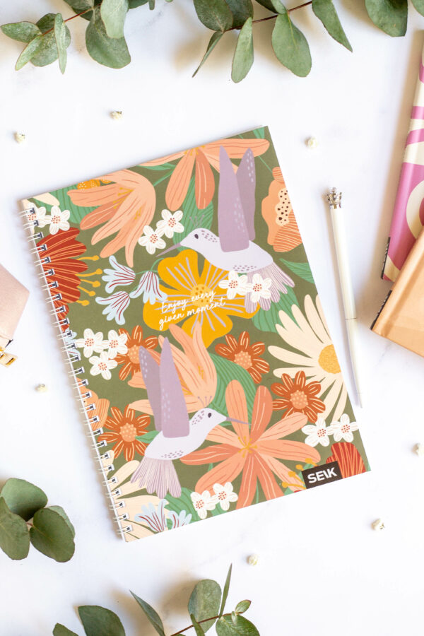 Bullet Journal / Dotted Notebook with spiral binding  - Birdies