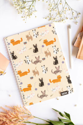 Bullet Journal / Dotted Notebook with spiral binding  - Kitties