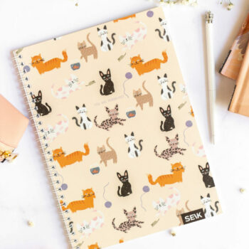 Bullet Journal / Dotted Notebook with spiral binding  - Kitties