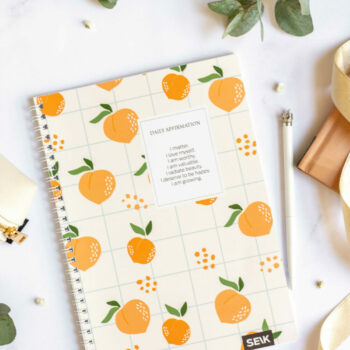 Bullet Journal / Dotted Notebook with spiral binding  - Peaches