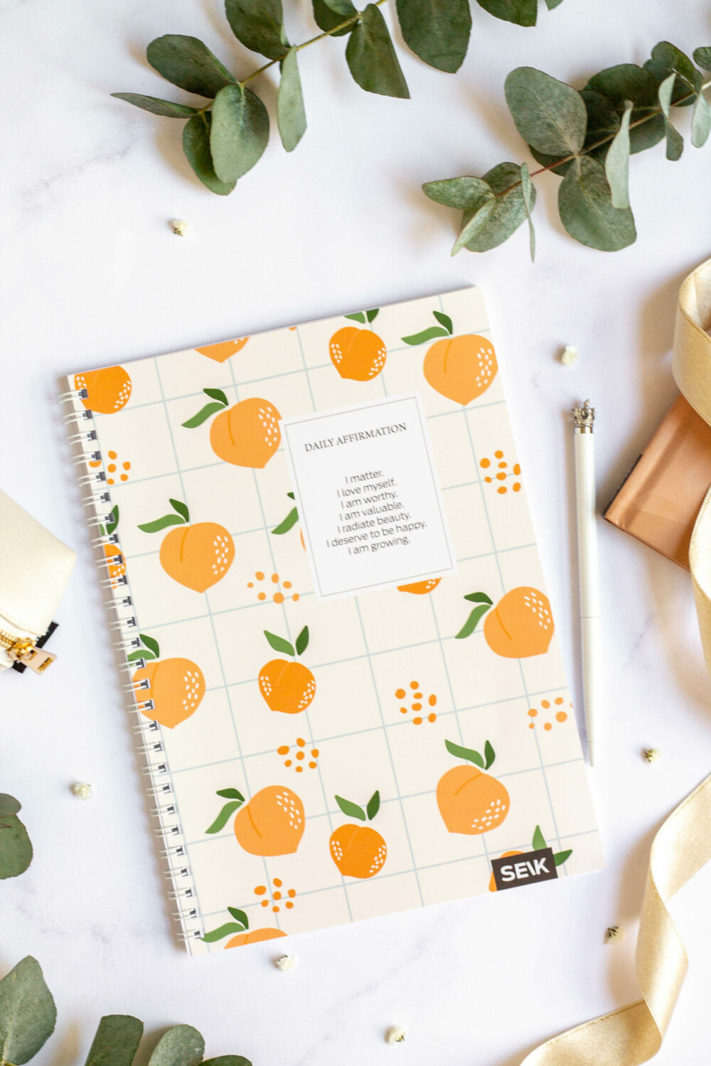 Bullet Journal / Dotted Notebook with spiral binding  - Peaches