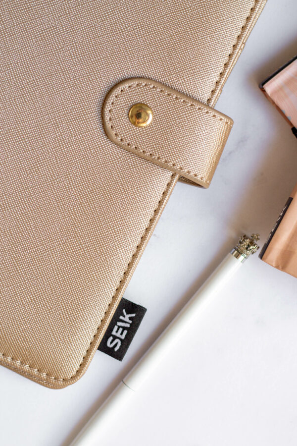 Ring binder from premium faux leather A5 - Happy Calendar planner 2025 (beige) - Image 2