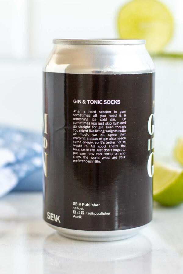 Socks in a tin - Gym? I heard Gin! - Gin & Tonic Socks (size 40-46) - Image 4