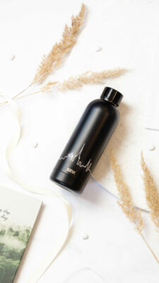 Water Bottle/Thermos - Skyline of Tallinn (black) 500ml