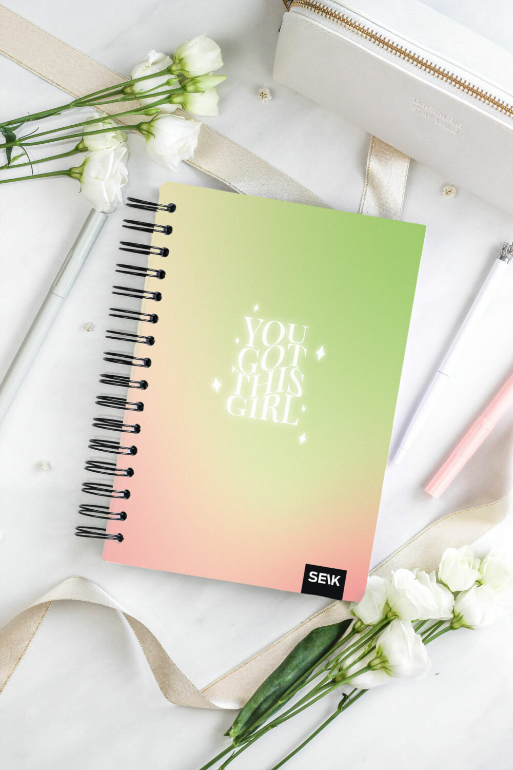 Happy Calendar planner spiral binding - you got this girl 2026